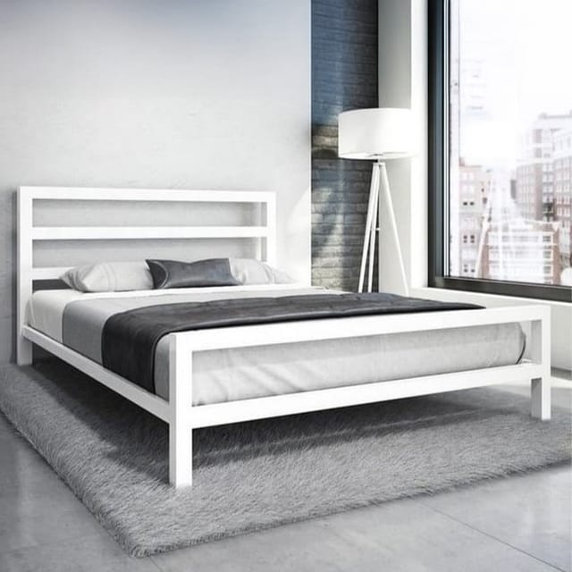 سرير رويال وايت حديد 150 ×105×200سم - ابيض