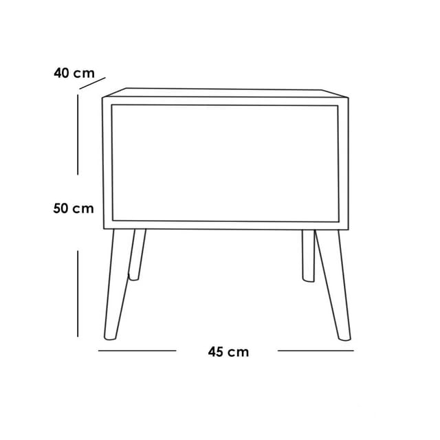 كومود ام دي اف أبيض و بيج - 50×40×45 سم
