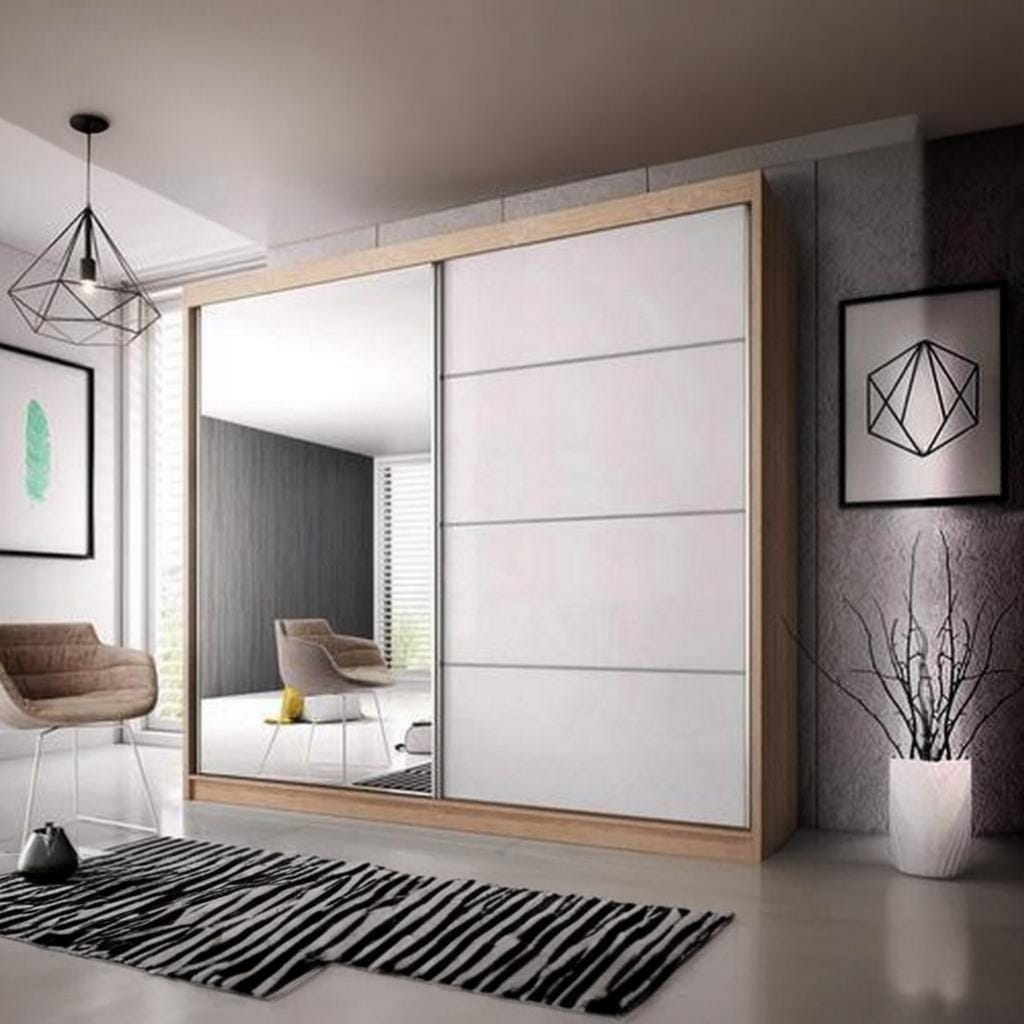 دولاب ام دي اف 2 باب بيج - 220×180×50 سم — 2