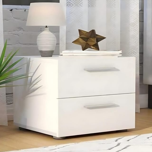 كومود ام دي إف أسباني أبيض - 40×40×45 سم