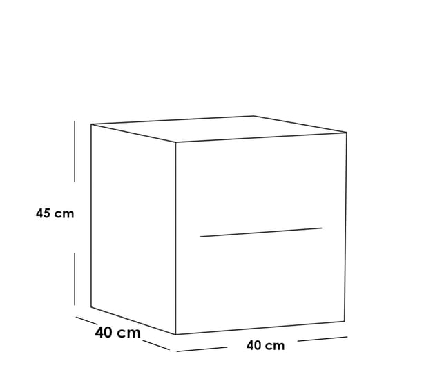 كومود ام دي إف أسباني أبيض - 40×40×45 سم